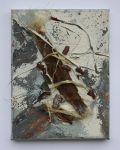 Ohne Titel 14-02, 2014, Acryl, Mischtechnik, verschiedene Materialien auf Leinwand, 24 x 18 cm